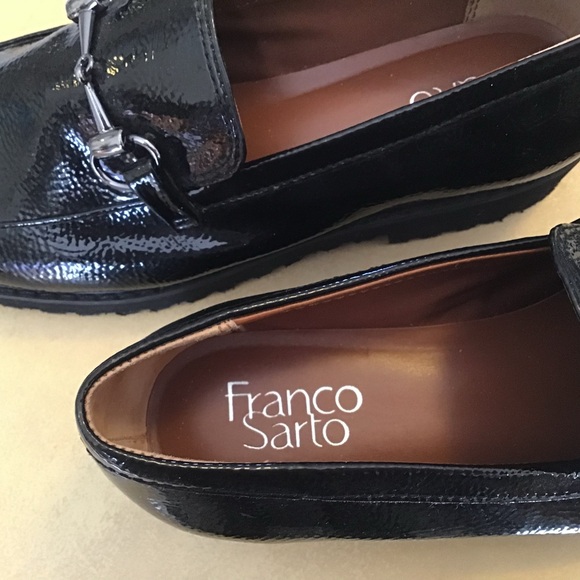 BEAUTIFUL BLACK PATENT SHOE by Franco Sarto, 8M, NWOT, Silver buckle - Picture 6 of 7